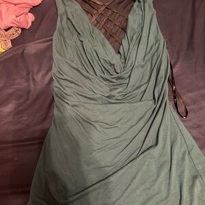 Sky Green Sleeveless Cowl Neck top